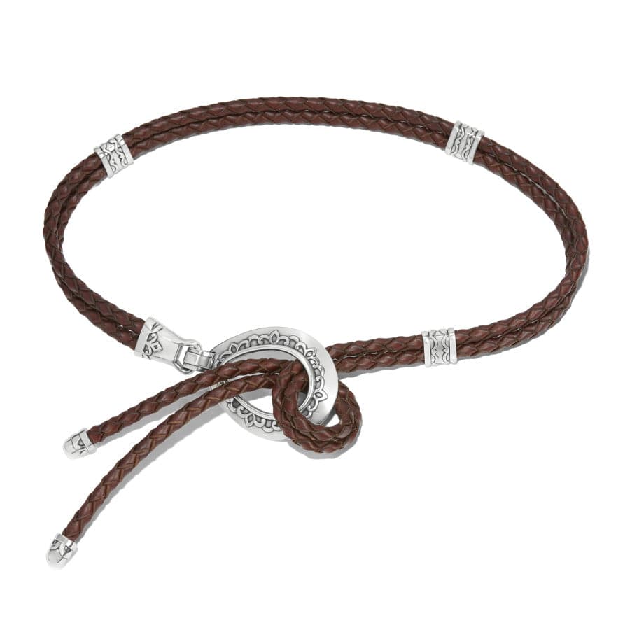 Handcrafted Leather Double Barrel Braid Belt with Silver Hardware