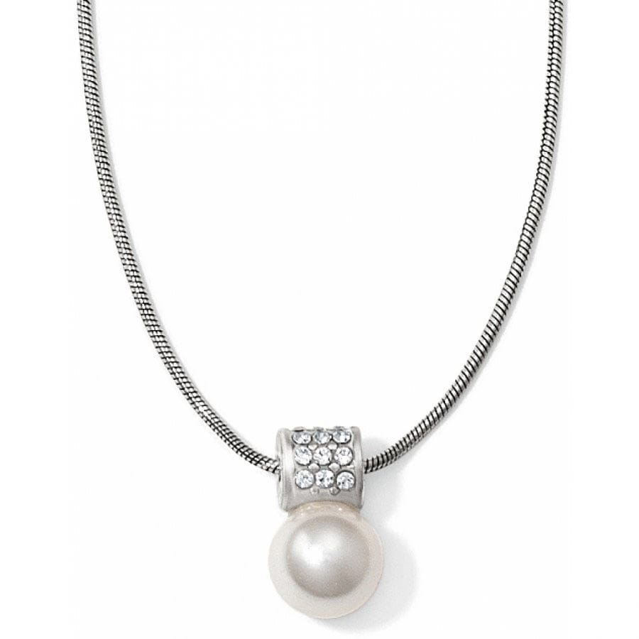 Delicate Glass Pearl Necklace with Crystals | Meridian Jewelry