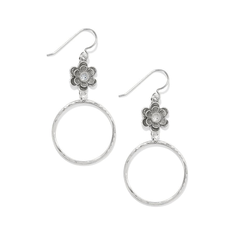 Handcrafted Silver Floral Hoop Earrings French Wire Design