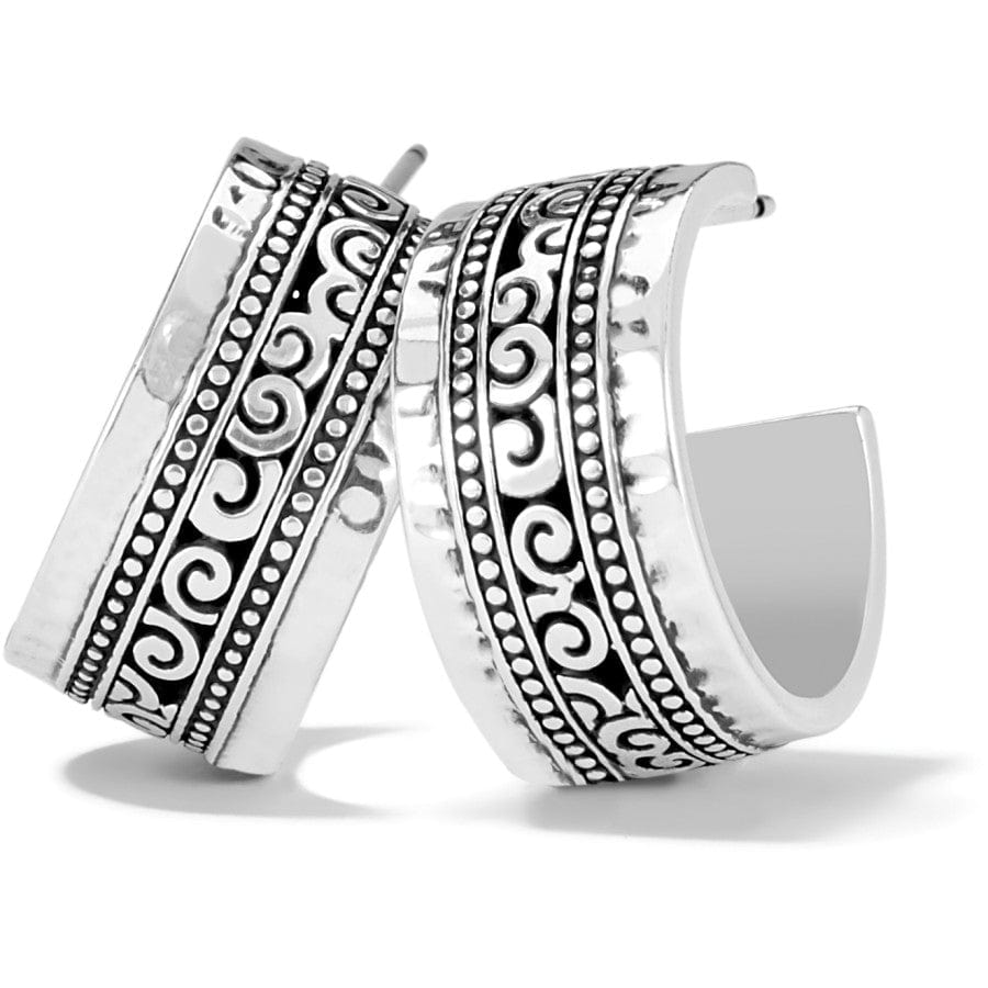 Mingle Adore Hand-Hammered Silver Hoop Earrings with Swirled Motifs