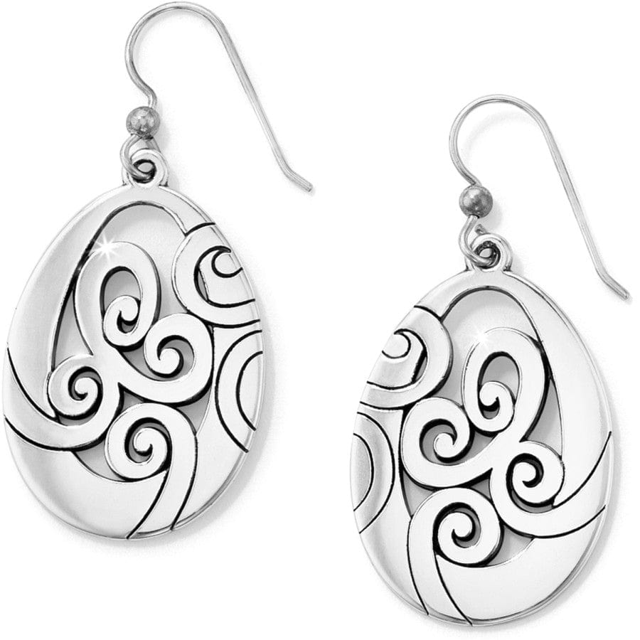 French Wire Earrings – Mingle Silver Scrolled Hoop Earrings for Women