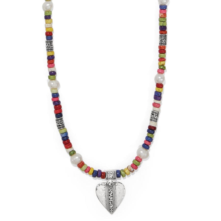Handcrafted Beaded Necklace with Heart Pendant – Mingle Medley