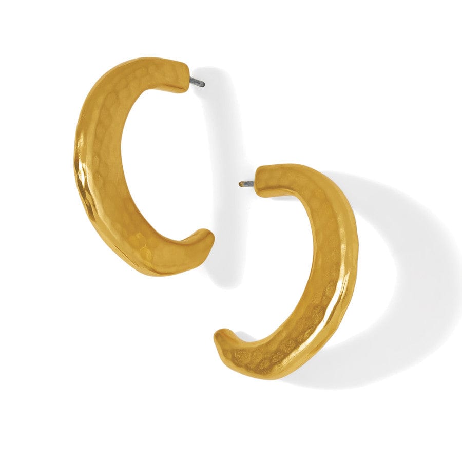 Brushed Gold Hammered Half Hoop Earrings – Montagne Post