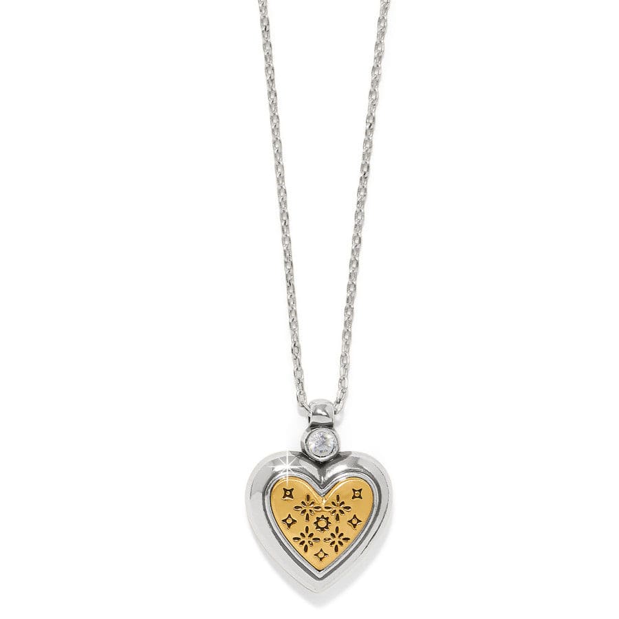 Beth Ferrara Handmade Petite Heart Necklace - Two-Tone Mosaic Pendant