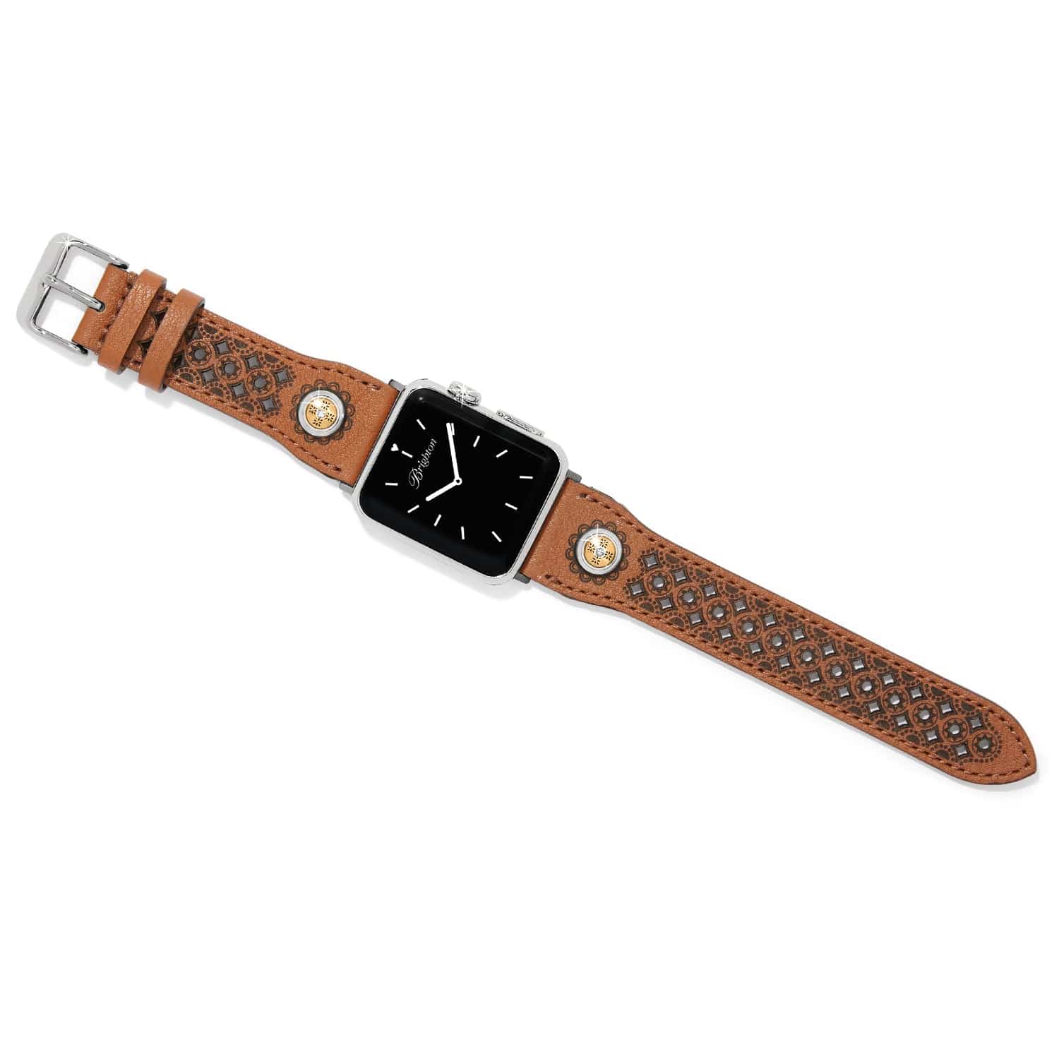 Laser-Etched Mosaic Leather Smartwatch Band