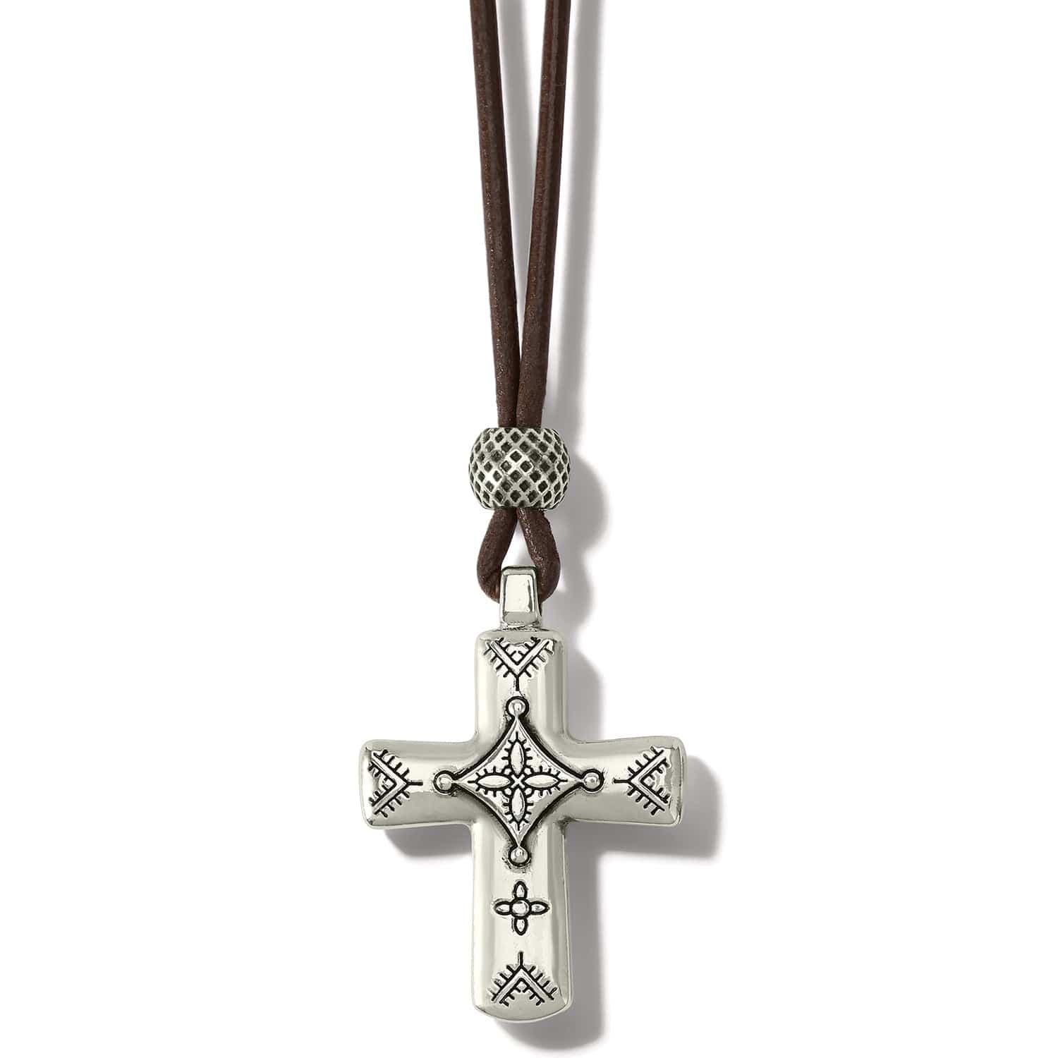 Handcrafted Reversible Leather Cross Necklace – Mosaic Paseo Design