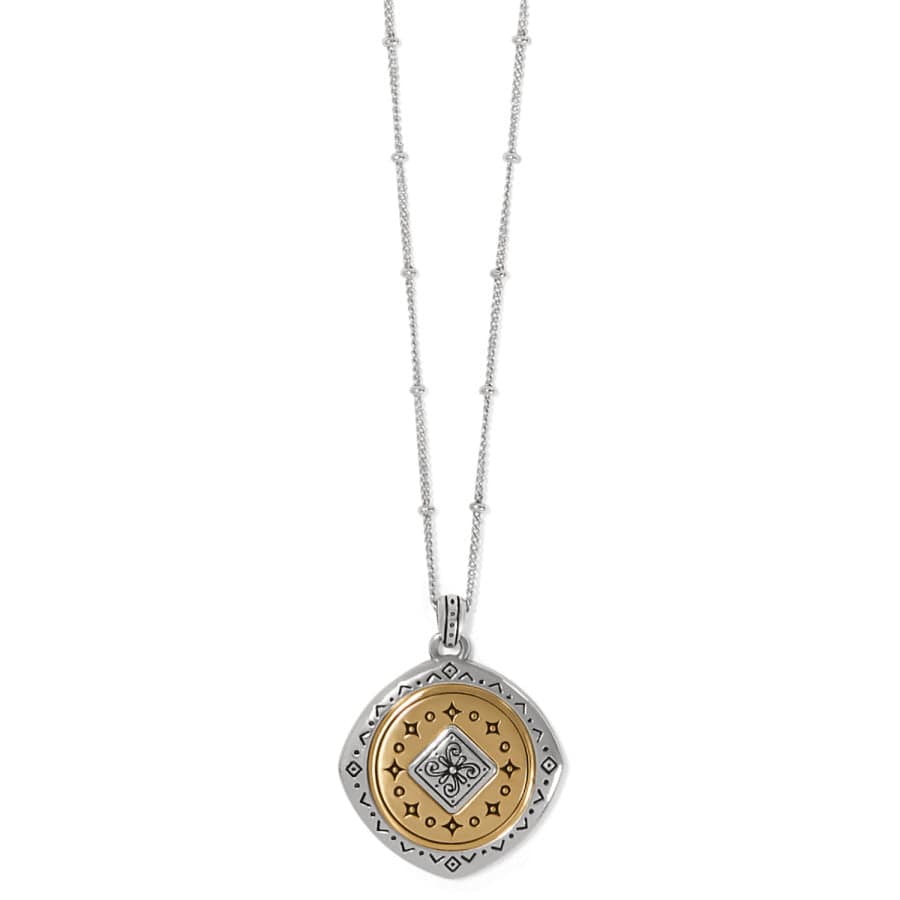 Southwest Style Two-Tone Mosaic Pendant Necklace