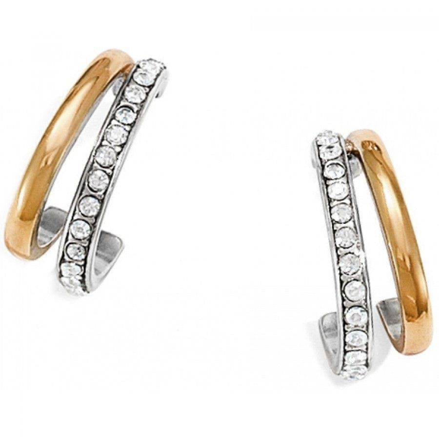 Neptune's Rings Mixed Metal Hoop Earrings with Sparkle