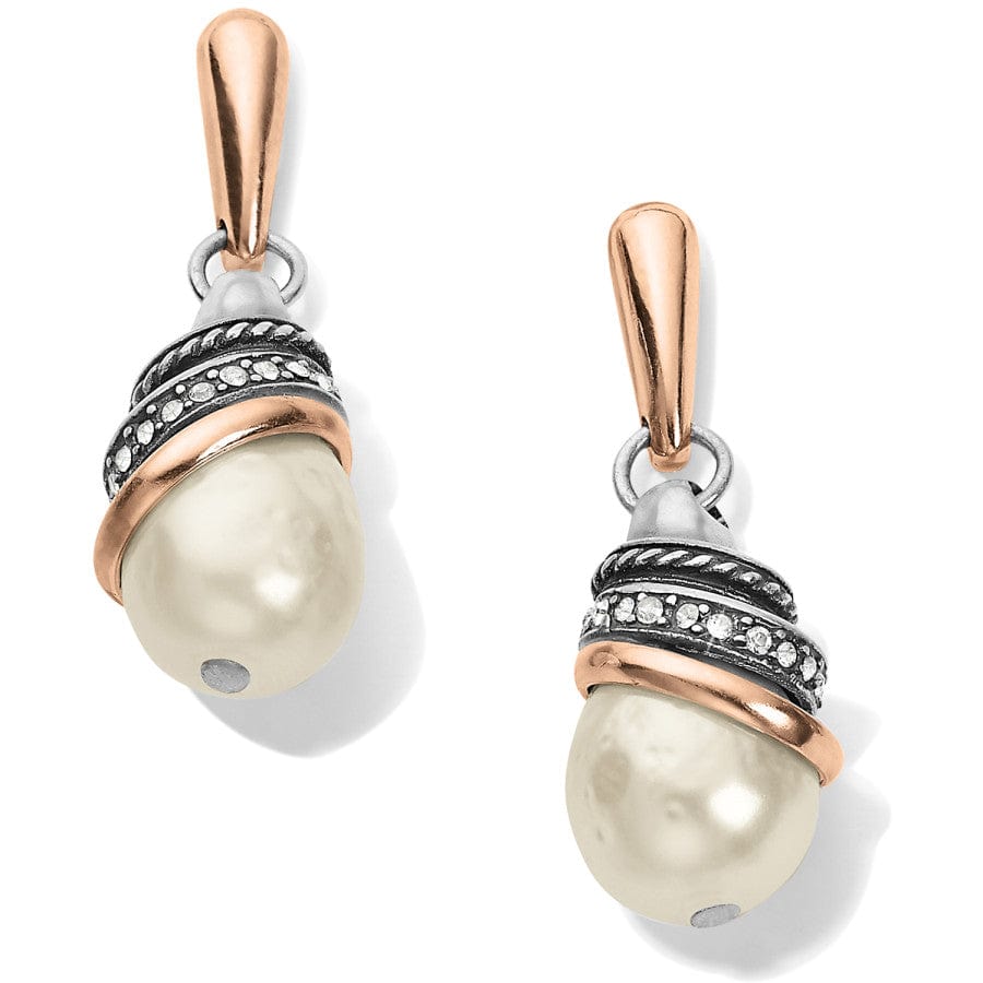 Baroque Pearl Teardrop Earrings with Rose Gold Rings