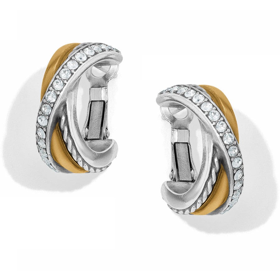 Neptune's Rings Mixed Metal Hoop Earrings with Sparkle