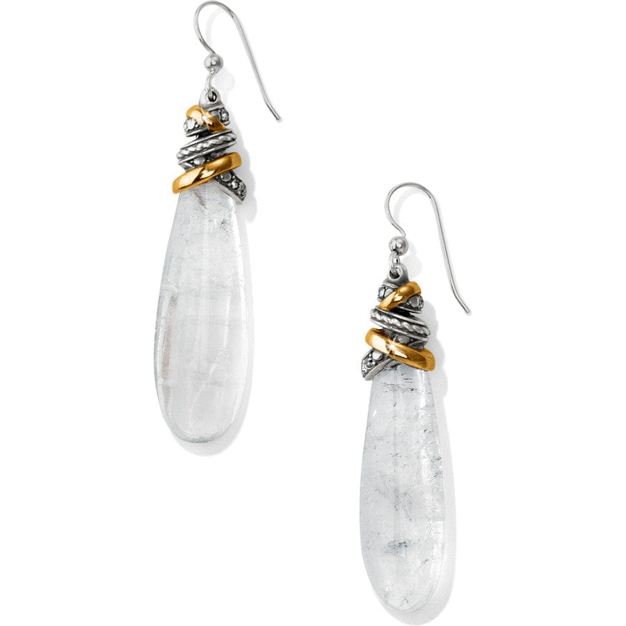 Crystal French Wire Drop Earrings with Mixed Metal Rings – Healing & Stress Relief