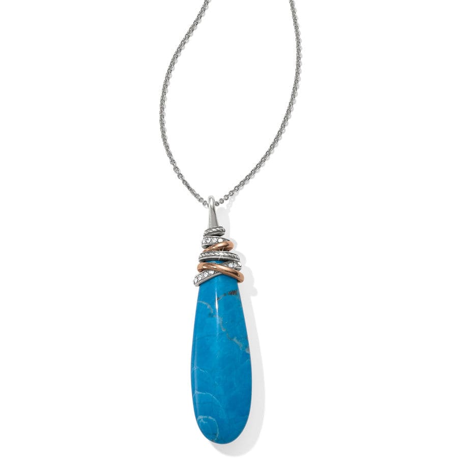 Turquoise Howlite Pyramid Drop Necklace with Crystal Rings