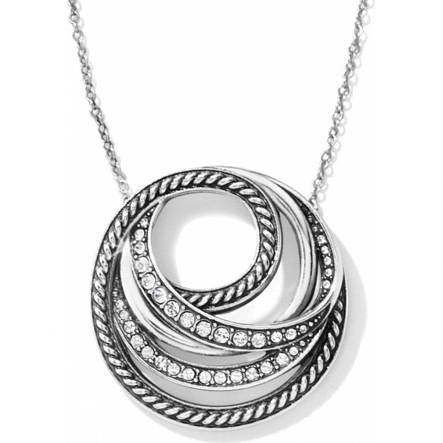Silver Pendant Necklace with Crystal Accents - Neptune's Rings Collection