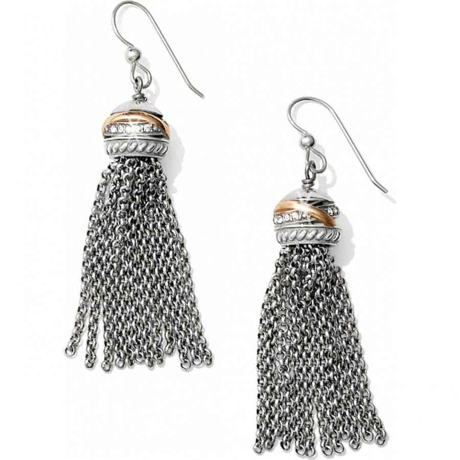 Stacked Mixed-Metal Tassel French Wire Earrings