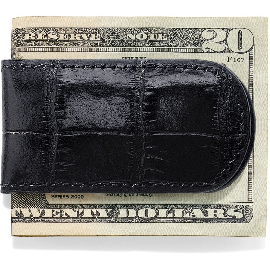 Leather Crocodile Money Clip for Cash & Cards – Stylish & Durable
