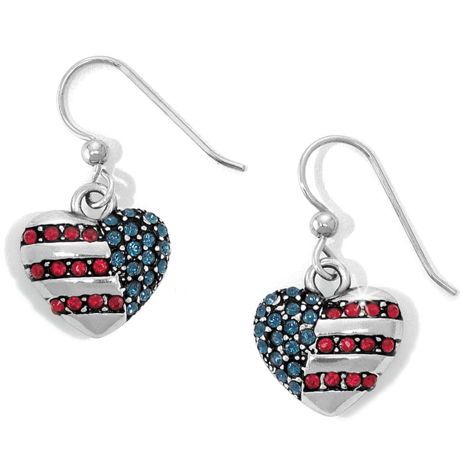 Heart Shaped French Wire Earrings - Americana Collection