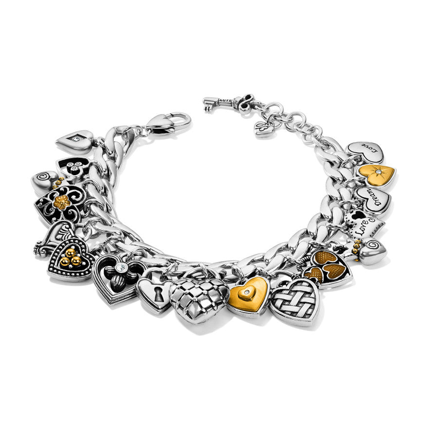 Chunky Chain Heart Charm Bracelet for Women
