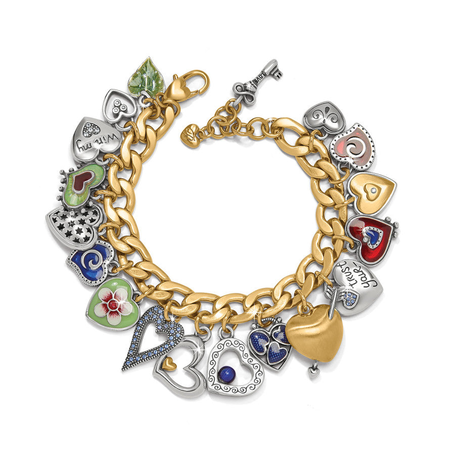 Brighton One Heart Color Charm Bracelet with Enamel & Crystals