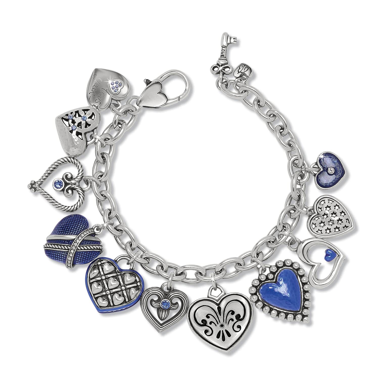 Brighton Heart Link Charm Bracelet - Vintage Modern Jewelry