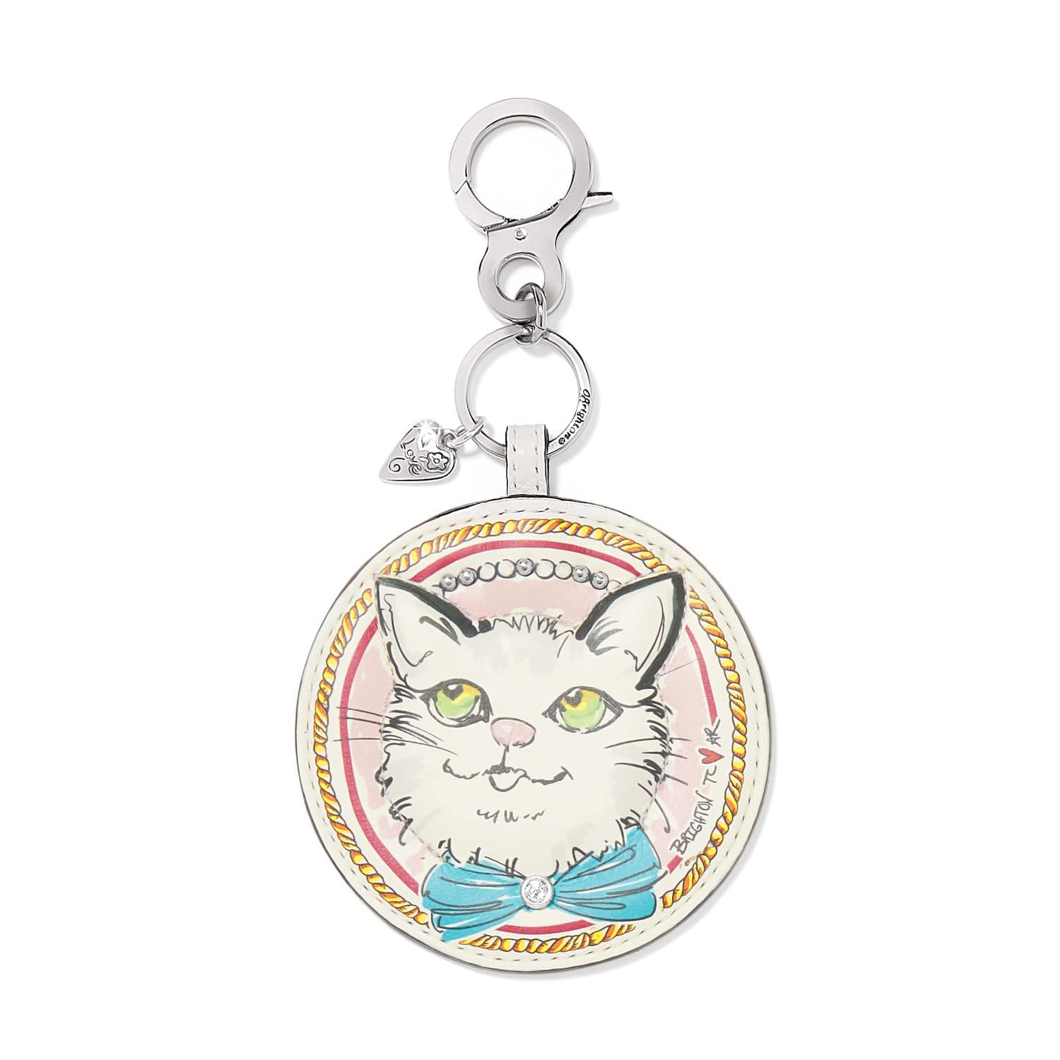 Paris Blooms Sparkle Kitty Handbag Charm