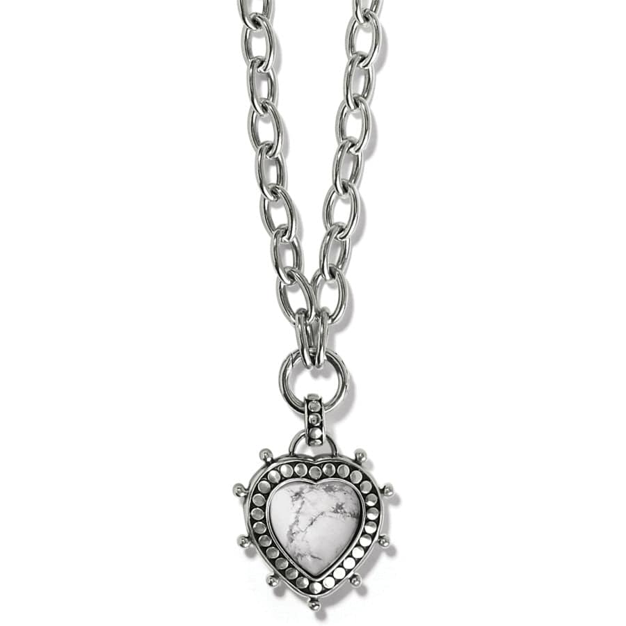 Handmade Howlite Heart Necklace – Balinese Pebble Dot Hati Design