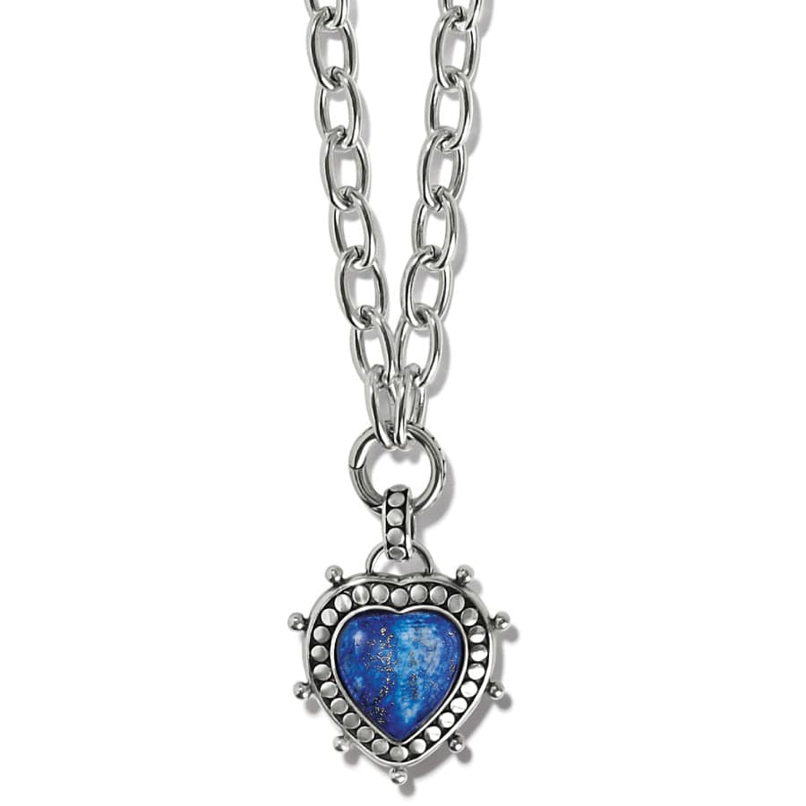 Balinese Heart Necklace with Pebble Dot & Lapis Stone – Hati Jewelry