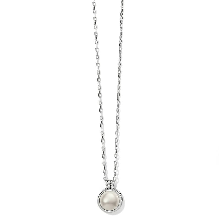 Pearl Dot Necklace with Crystal & Balinese Pebble Accents