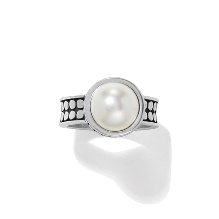 Pearl Wide Band Ring - Handcrafted Balinese Silver Jewelry