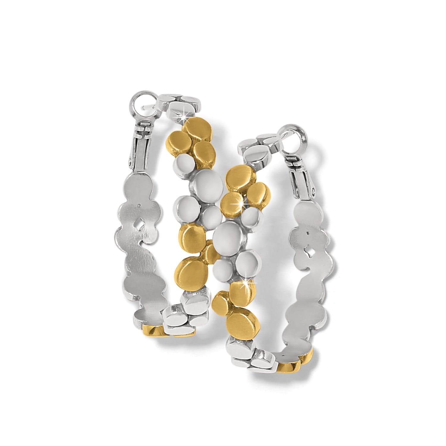 Bali-Inspired Large Hoop Earrings with Pebble Detailing