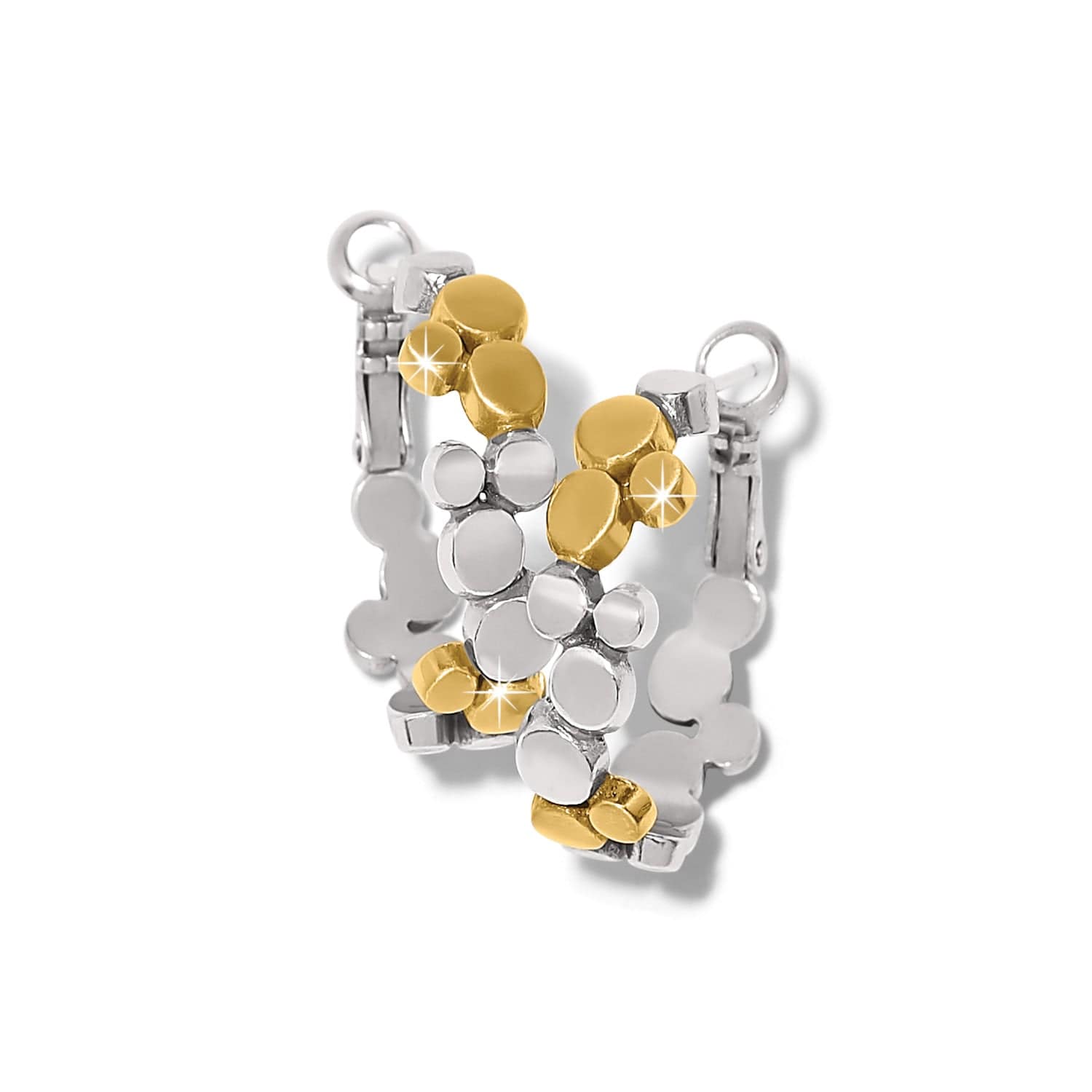 Bali-Inspired Small Hoop Earrings with Pebble Detail