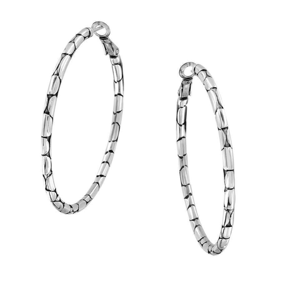 Organic Pebble Pattern Large Hoop Earrings – Earthy Style