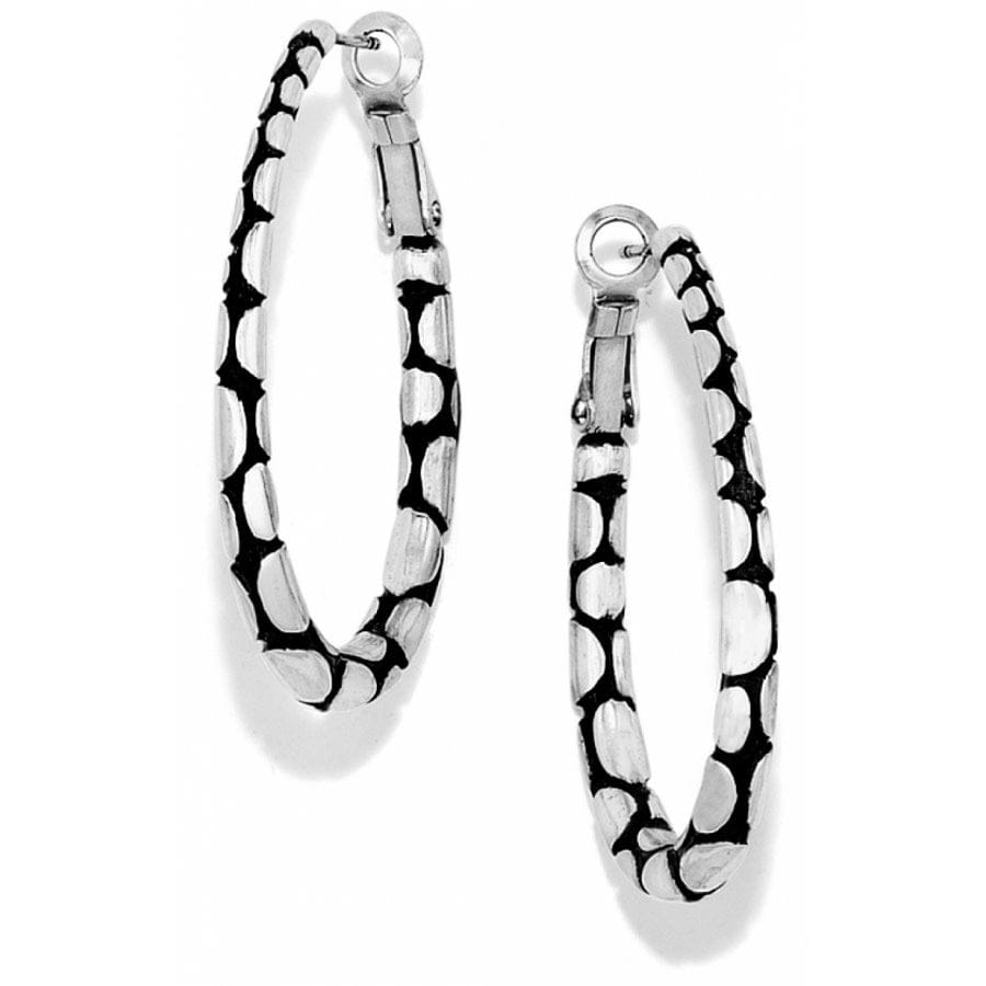 Natural Stone Oval Hoop Earrings | Pebble Design Jewelry