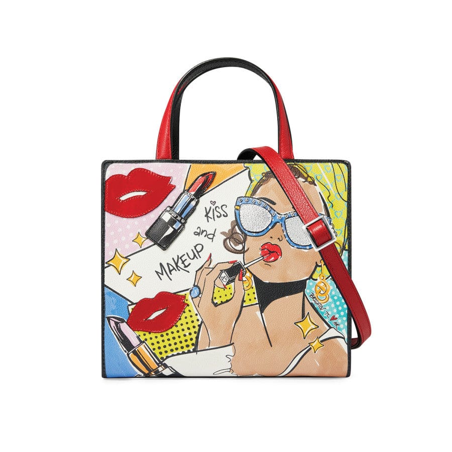 Pop Star Leather Tote Bag with Crossbody Strap - Cover Girl Art
