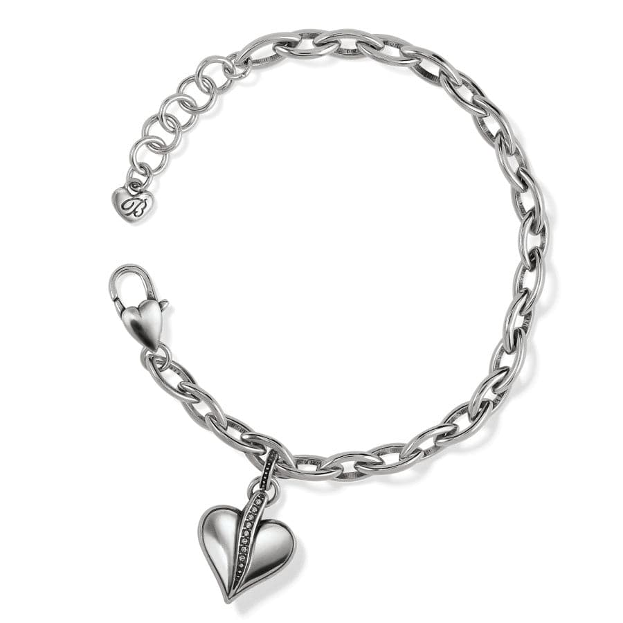 Sterling Silver Heart Bracelet with Crystal Accents