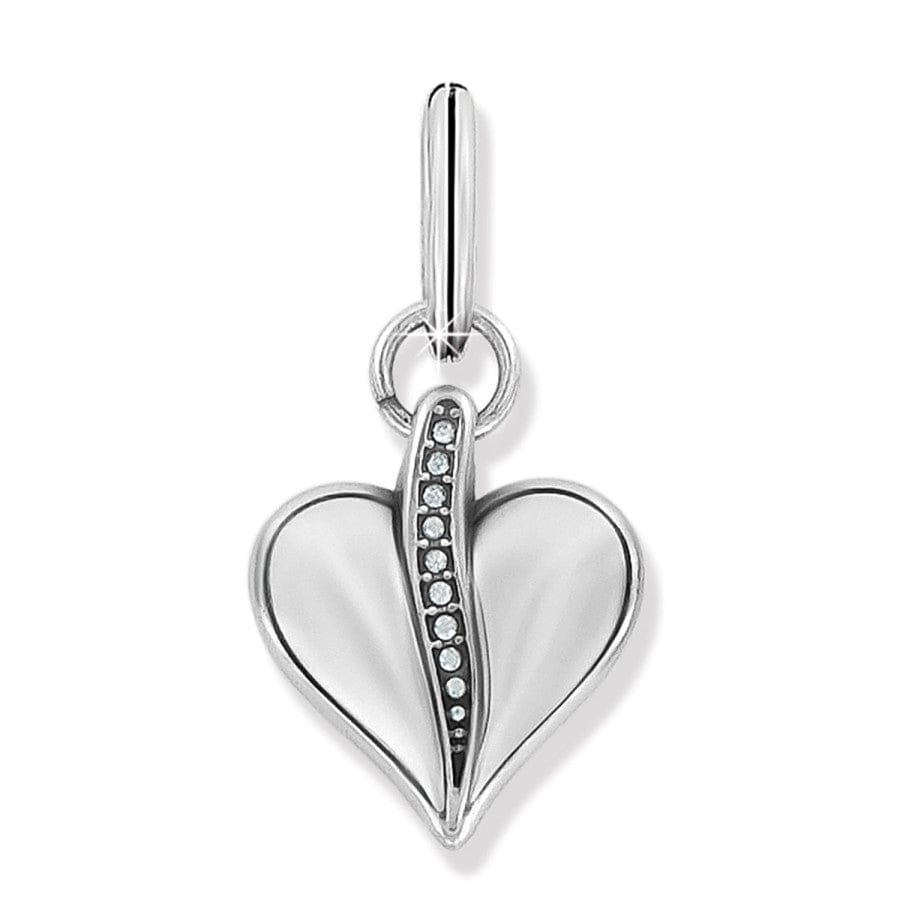Bali Crystal Heart Charm Pendant - Handcrafted Jewelry