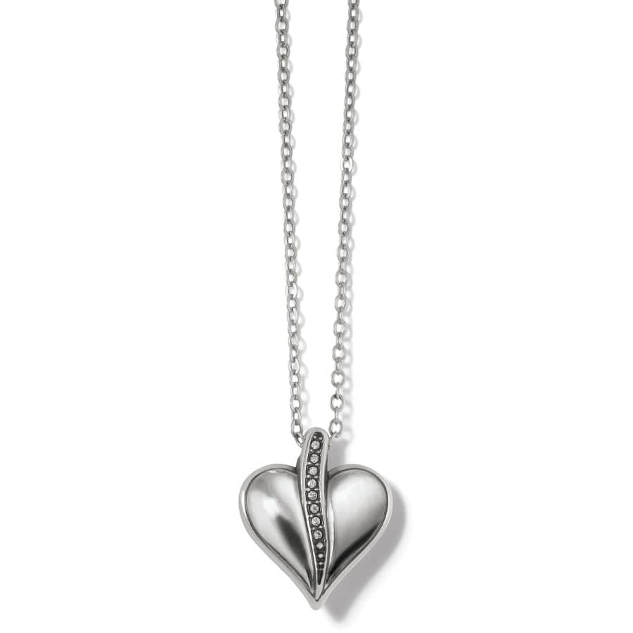 Sterling Silver Petite Heart Necklace with Crystals