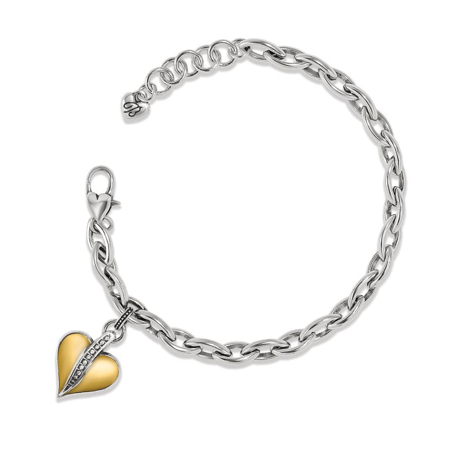 Two Tone Gold and Silver Precious Heart Bracelet