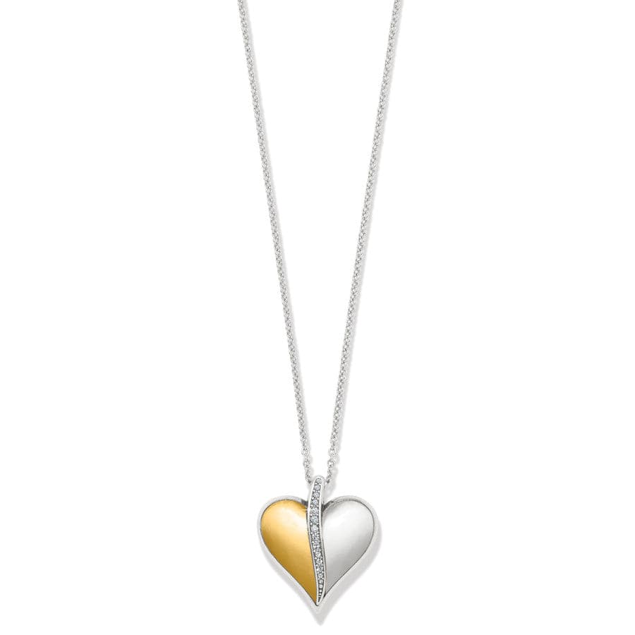 Two-Tone Gold and Silver Precious Heart Necklace