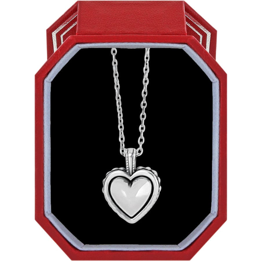 Pretty Tough Bold Heart Petite Silver Necklace in Gift Box