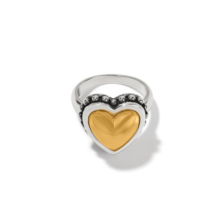 Bold Heart Two Tone Ring – Pretty Tough Stackable Jewelry