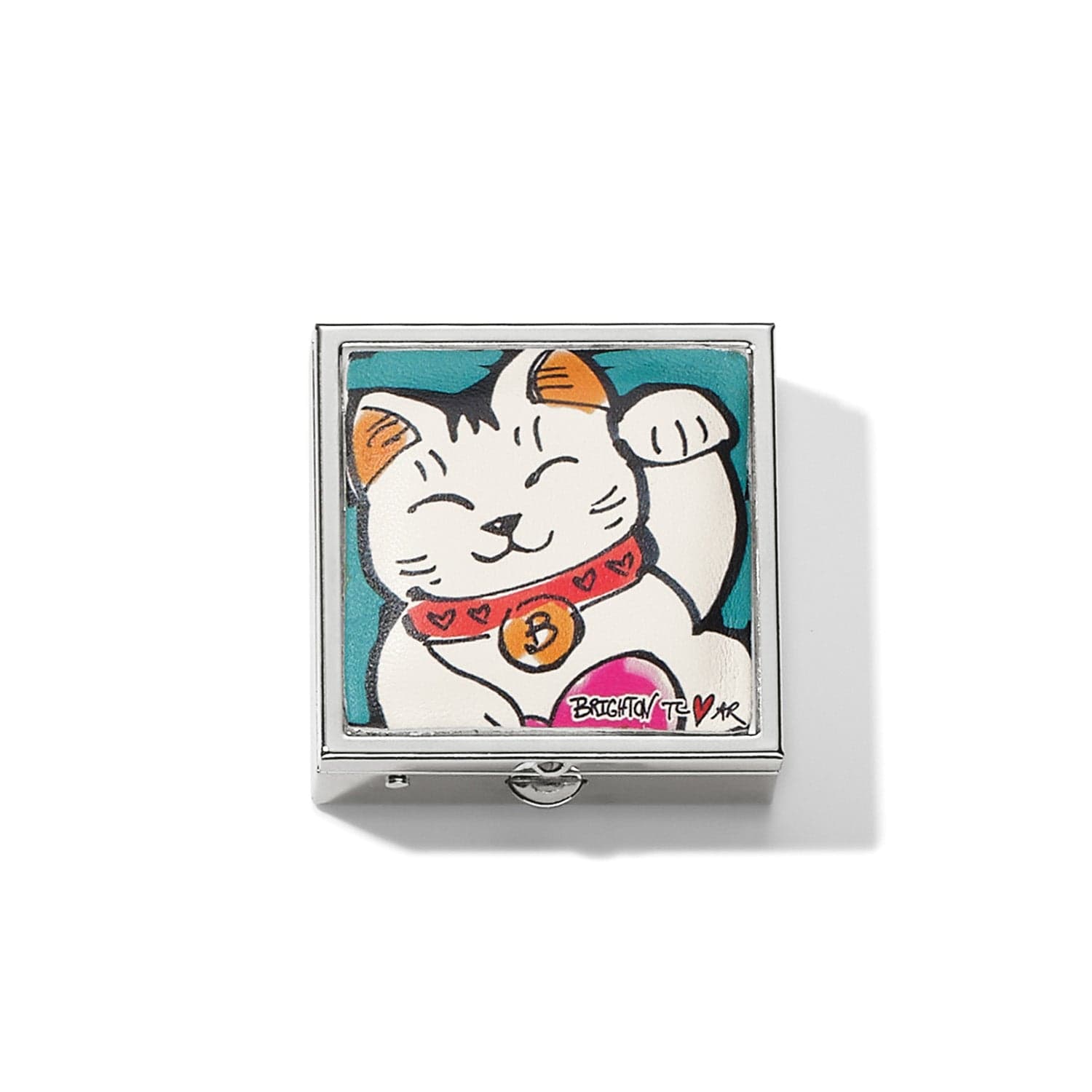 Tokyo-Inspired Fortune Cat Pill Box – Maneki Neko Handbag Fob