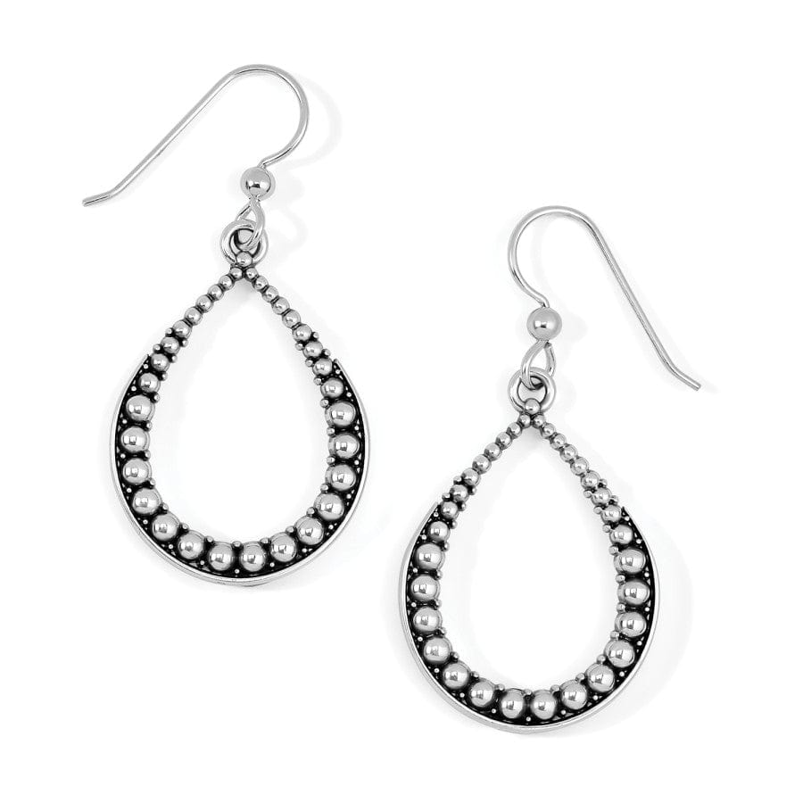 Vintage Silver Teardrop French Wire Earrings - 80s Hollywood Style