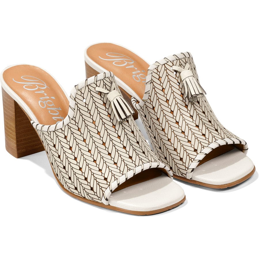 Rhea Leather Tassel Sandals with Block Heel