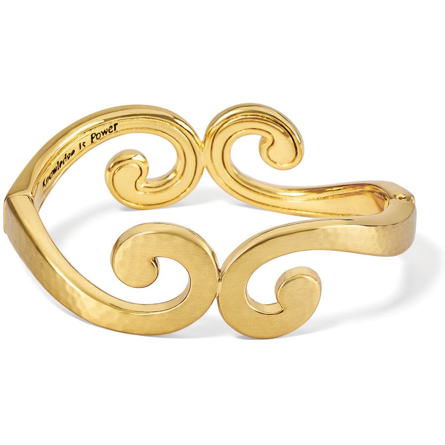 Silver Hammered Bangle with "Knowledge is Power" Engraving – Royale Jewelry