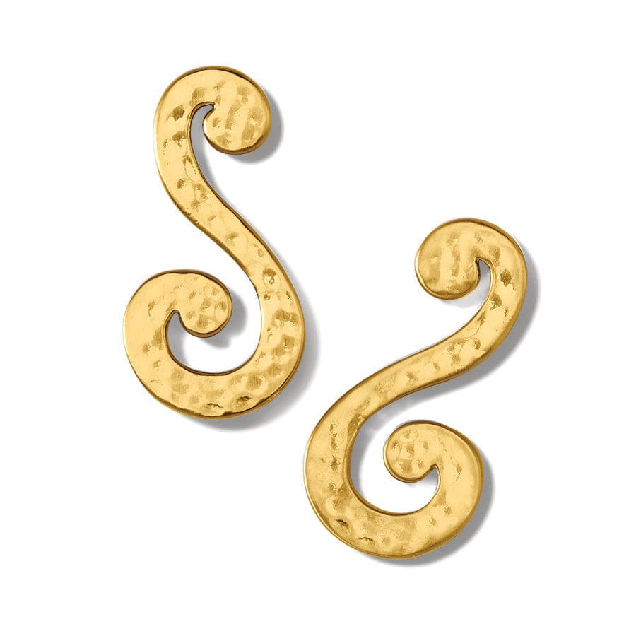 Golden Brushed Sculptural Post Earrings – Royale Long Design