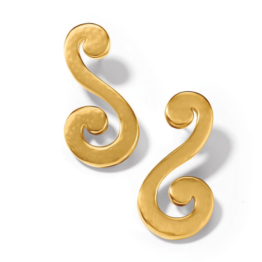 Golden Brushed Sculptural Post Earrings – Royale Long Design