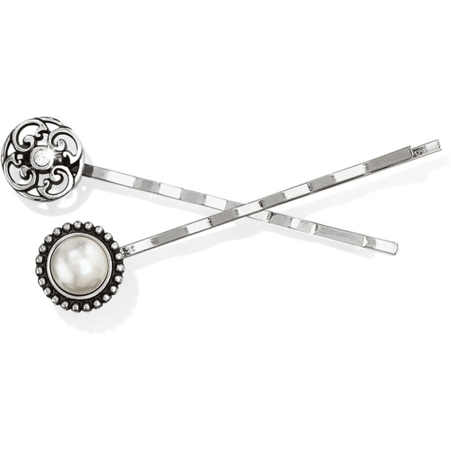 Elegant Pearl & Silver Satin Bobby Pins for Hair Styling
