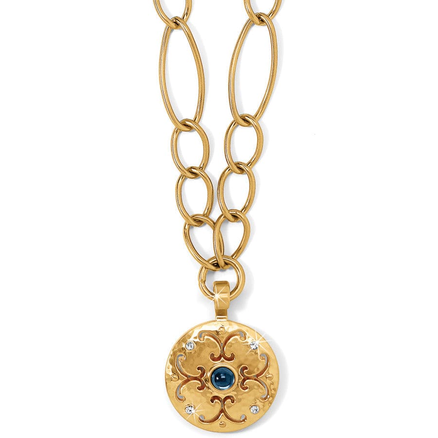 Reversible Saturn Necklace with Detachable Crystal Pendant
