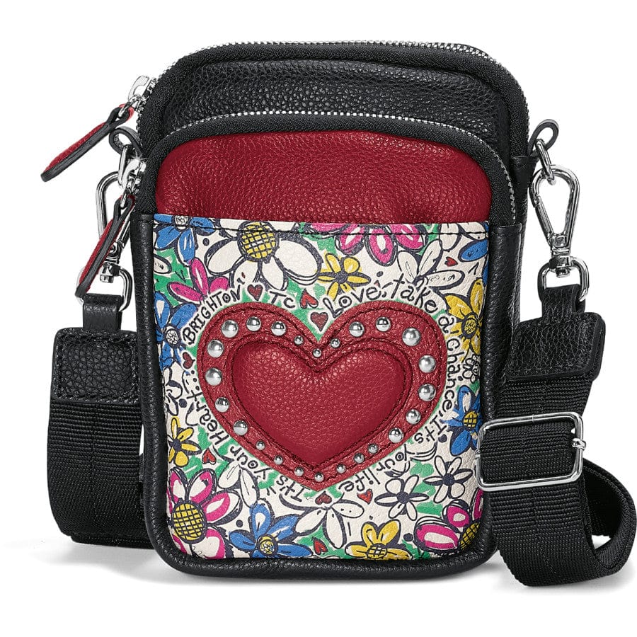 Scribble Garden Mini Crossbody Bag with Studded Leather Heart