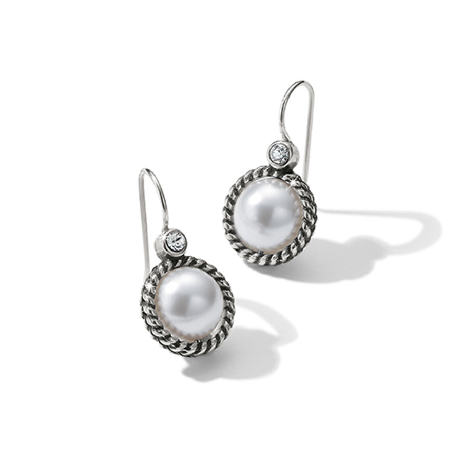 Sea Gem Pearl French Wire Earrings with Rope Motif